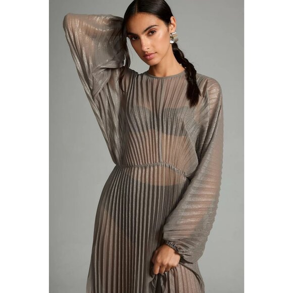 Anthropologie Dresses & Skirts - Anthropologie Sheer Pleated Kaftan Dress